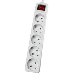 POWERTECH πολύπριζο PT-886, 5x schuko, 16A, χωρίς καλώδιο, λευκό