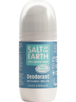 Salt of the Earth Vegan Ocean Coconut Refillable Φυσικό Αποσμητικό Roll On Χωρίς Αλουμίνιο 75ml