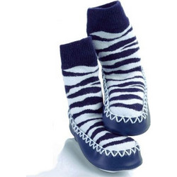 Παιδικές Καλτσοπαντόφλες Sock Ons Mocc Ons Blue Zebra