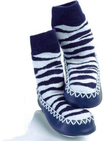 Παιδικές Καλτσοπαντόφλες Sock Ons Mocc Ons Blue Zebra