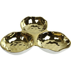 Ορντεβιέρα 3 Θέσεων 013.809779 Φ26x4cm Gold Κεραμικό