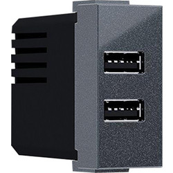 MODYS ΠΡΙΖΑ ΤΡΟΦΟΔΟΣΙΑΣ USB 1 ΣΤ. 2xUSB ΑΝΘΡΑΚΙ 5VDC 2X1.2A IP20