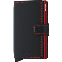Secrid Miniwallet Original Δερμάτινο Ανδρικό Πορτοφόλι Καρτών με RFID MM-Black/Red