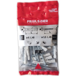 Friulsider Βύσμα Στερέωσης Γυψοσανίδας 3.5 Χ 4.5 με βίδα σετ 10τμχ 60037Β06040