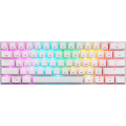 Motospeed SK62 Ασύρματο Μηχανικό Gaming Πληκτρολόγιο 60% με Custom Blue Διακόπτες RGB White