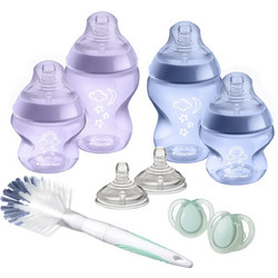 Tommee Tippee Σετ Πλαστικά Μπιμπερό με Θηλή Σιλικόνης κατά των Κολικών 0m+ Purple/Blue 4x150ml 422739