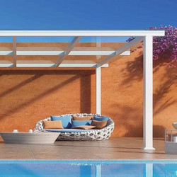 Πέργκολα Modern Aluminco σε χρώμα λευκό, διαστάσεων 600x400, ύψους 3 μέτρων