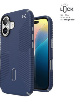 Speck Presidio2 Grip ClickLock & MagSafe - Case for iPhone 16 (Coastal Blue / Dust Grey / White) - (150689-3206)