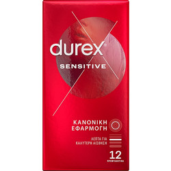 Durex Feeling Sensitive Προφυλακτικά Λεπτά με Λιπαντικό 12τμχ