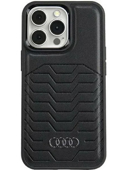 Audi Synthetic Leather case with MagSafe for iPhone 15 Pro - black - (AUDI000108-0)