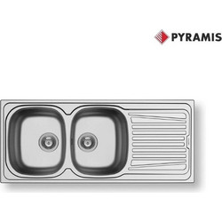 Pyramis Sparta Ένθετος Νεροχύτης Inox Αντιστρεφόμενος Σατινέ 116x50cm