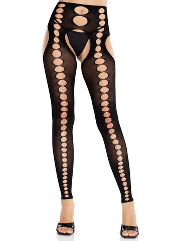 LEG AVENUE - STRAPLESS SEAMLESS OPAQUE STOCKINGS BLACK
