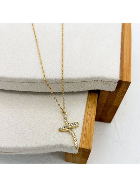 Κολιέ Gold Superb Cross ΚΩΔ: AN588