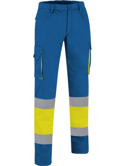 Hi-Vis Trousers FACTORY Valento PAVAFACAY Fluo Yellow-Royal Blue