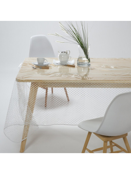 Διάφανο PVC Πουά Τραπεζομάντηλο 140x140 cm