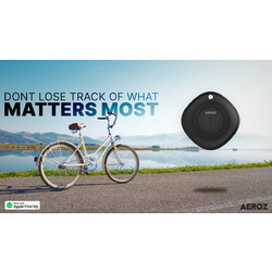 AEROZ - TAG-1000 Black - Key finder for use with iPhone - Works with Apple Find My app