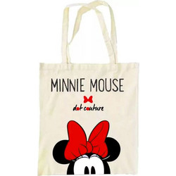Τσάντα για Ψώνια Πάνινη Minnie Mouse Μπεζ Χρώμα 36x39x0,4cm