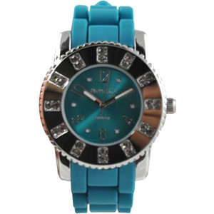 Nemesis Trendy Nightlife Γυναικείο Ρολόι με Γαλάζιο Καουτσούκ Λουράκι NS211L
