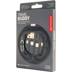 Φορτιστής σετ 3 τεμάχια Kikkerland Regular USB to Type-C / micro USB Cable Μαύρο 1m (US241)