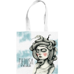 Brainfood Tote Bag Υφασμάτινη Τσάντα Σουετ Medusa of the Gorgons 38x42 Great Women of Greek Mythology
