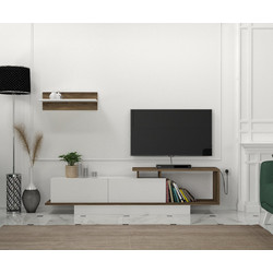 HomeMarkt Έπιπλο Τηλεόρασης Ξύλινο Λευκό Μ180xΠ29.6xΥ45cm Garcelle HM8904.14