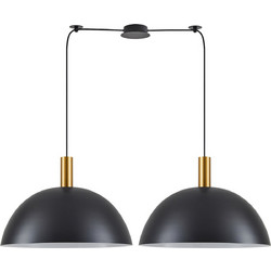 Home Lighting Κρεμαστό Φωτιστικό Οροφής Δίφωτο E27 Μαύρο SE21-GM-4-BL2-MS50 77-8595