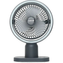 Yesplus Ys-1608 Επαναφορτιζόμενο Ανεμιστηράκι Γραφείο Επιτραπέζια Με Φως 360 Περιστρεφόμενο - Μαύρο
