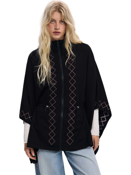 DESIGUAL ACC W PONCHO EMBROIDERY ALDAMA - 25WAIA09-2000 BLACK