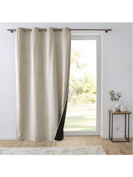 Spitishop Κουρτίνα Παραθύρου Βελουτέ με Τρουκς 140x260 Polarchic 1611927 Sand