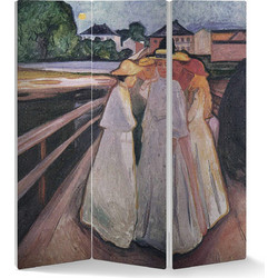 Παραβάν Edvard Munch Οι κυρίες στην γέφυρα! - 240X180εκ(ΕΞΑΦΥΛΛΟ)