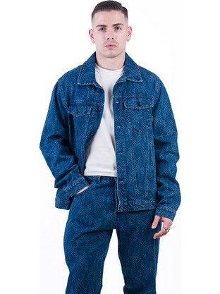 Denim Jacket Με Σχέδιο Πλέξης OVER-D Μπλε