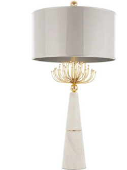 Table Lamp CARTAGENA T02004AU - Εκλεπτυσμένο φωτιστικό γραφείου με μαρμάρινη βάση και πολυτελή αισθητική Άσπρο Χρυσό