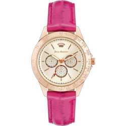 Juicy Couture Γυναικείο Ρολόι με Φούξια Δερμάτινο Λουράκι JC/1220RGPK