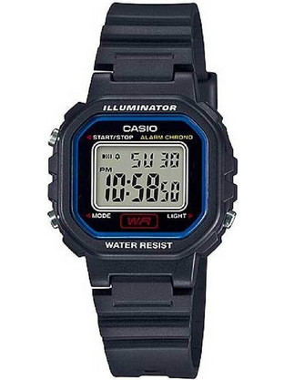 Casio Ψηφιακό Γυναικείο Ρολόι Χρονογράφος με Μαύρο Καουτσούκ Λουράκι LA-20WH-1CEF