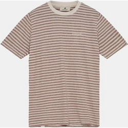 Anerkjendt Akrod Cot-Linen Stripe T-Shirt Ανδρικό - Cognac (901538-2689)