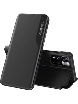 Eco Leather View Case Elegant Flip Cover Stand Function Poco M4 Pro 5G Black