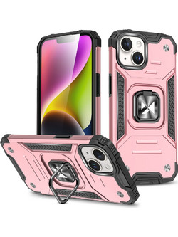 Armored case with a finger holder for iPhone 15 Plus Wozinsky Ring Armor - gold