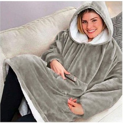 Κουβέρτα Βελουτέ με Μανίκια 70x90εκ. Huggle Plush Gray