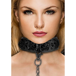 Ouch! Luxury Collar with Leash Black