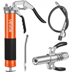 Πιστόλι Γράσου VEVOR, 8000 PSI, Σετ Πιστολιού Γράσου με Λαβή Πιστολιού και Χωρητικότητα 0,4 L, Περιλαμβάνει Εύκαμπτο Σωλήνα 46 cm, Διπλό Συμπλέκτη Γράσου, Επεκτάσιμο Άκαμπτο Σωλήνα & Ακροφύσιο Τύπου Α