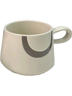 SCANDI ΚΟΥΠΑ 8x8x8cm NEW BONE CHINA ΛΕΥΚΟ ΓΚΡΙ ΑΝΟΙΧΤΟ 6τμχ