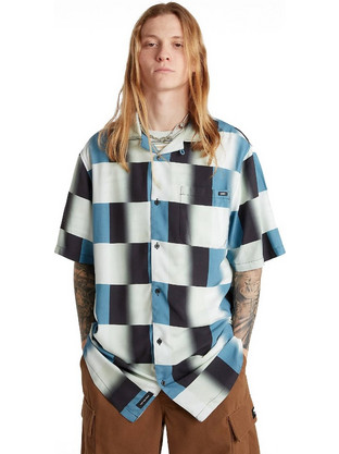 Vans Ανδρικό Πουκάμισο Καρό Κοντομάνικο Overshirt Μπλε VN000G7E-P8X