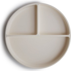 Mushie Πιάτο Σιλικόνης με Χωρίσματα & Βεντούζα Ivory