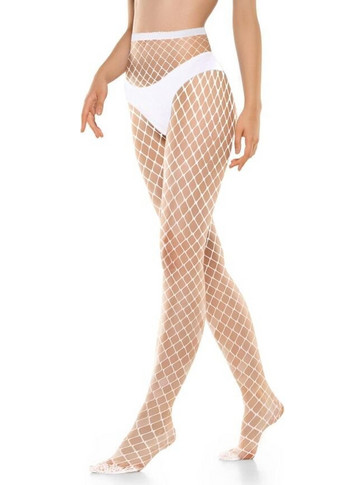 Mesh High Waist Pantyhose White