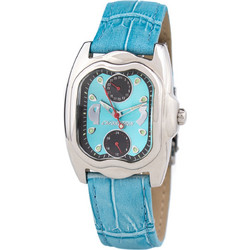 Chronotech Γυναικείο Ρολόι με Γαλάζιο Δερμάτινο Λουράκι CT7220L-04