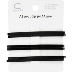 Τσιμπιδάκια μαλλιών μαύρα 8.5cm 6pcs