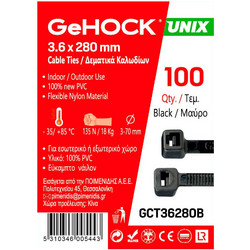 GeHOCK 136280 Δεματικά σε Μαύρο Χρώμα 3.6x280mm 100 τεμ