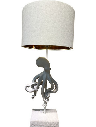 OCTOPUS ΦΩΤΙΣΤΙΚΟ ΕΠΙΤΡΑΠΕΖΙΟ 30x30x20 POLYRESIN ΛΕΥΚΟ ΥΦΑΣΜΑ ΓΚΡΙ ΛΕΥΚΟ c497126