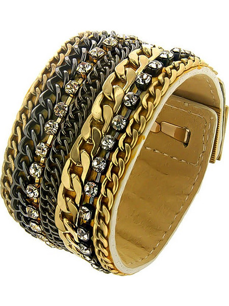 Βραχιόλι Stroili από δέρμα και ορείχαλκο με Swarovski
