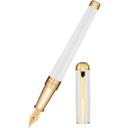 S.T. Dupont Line D Πένα-Fountain Pen περλέ λευκό/χρυσό 410109M